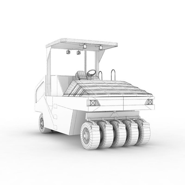 3d pneumatic compactor industrial vehicles - Pneumatic compactor 01 by 3DRivers by 3DRivers